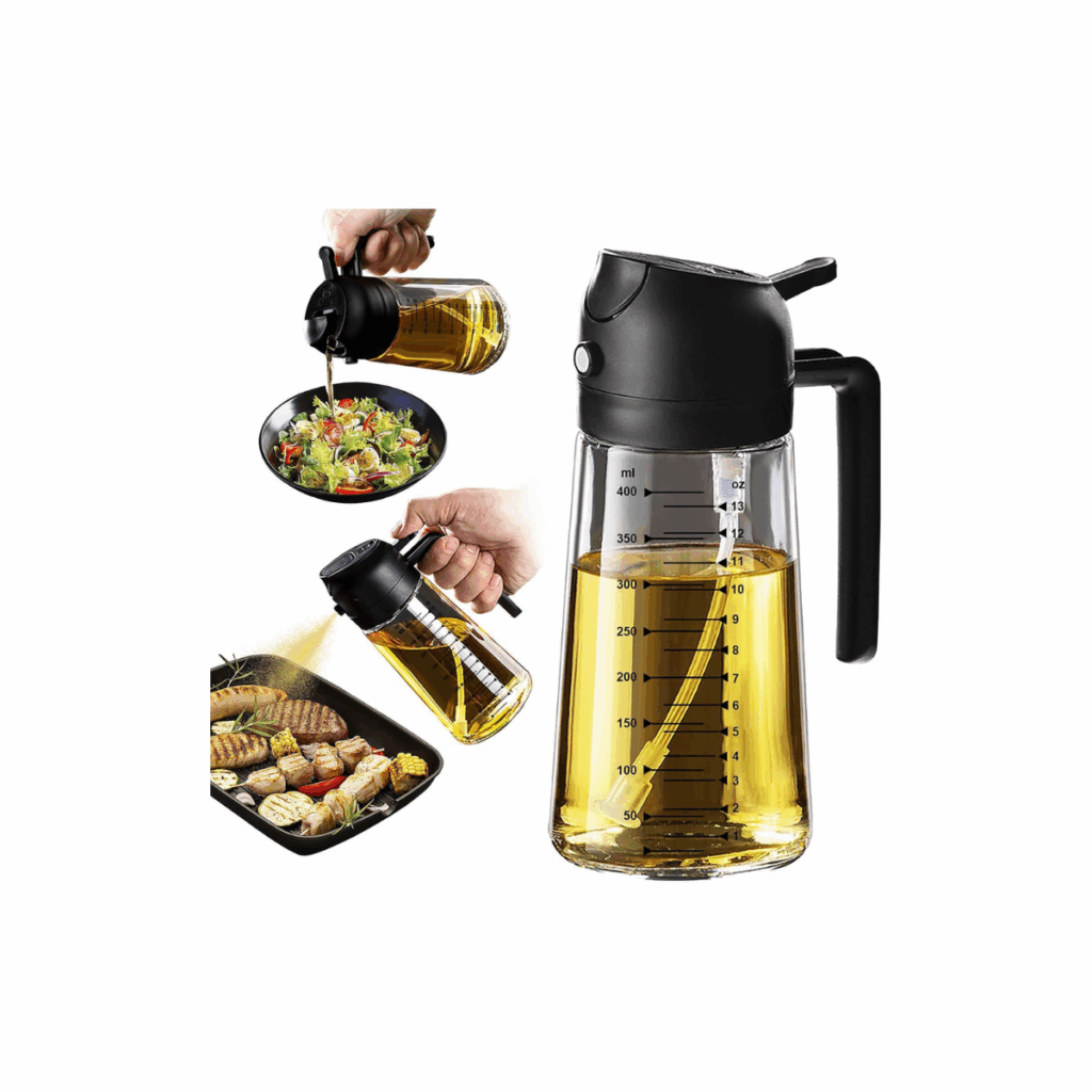 Glass olive oiler sprayer.