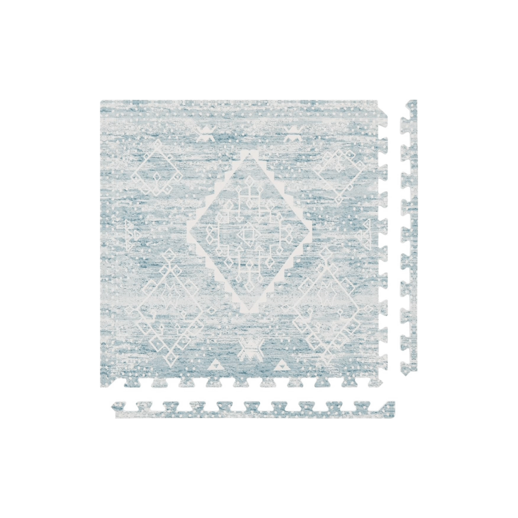 Baby play mat in blue to put in house for baby to play on.