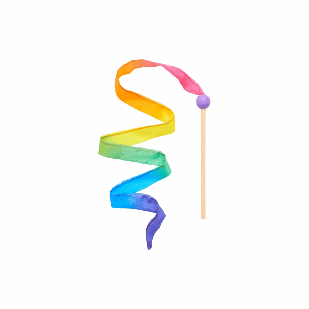 Rainbow scarf for kids to play with as an open ended toy.