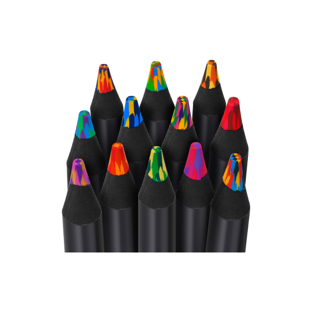 Black rainbow pencils for class Valentines.