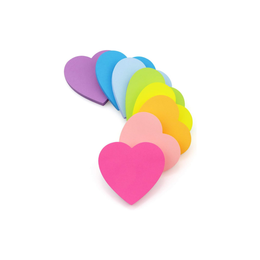 Heart sticky notes to give as class Valentine's.