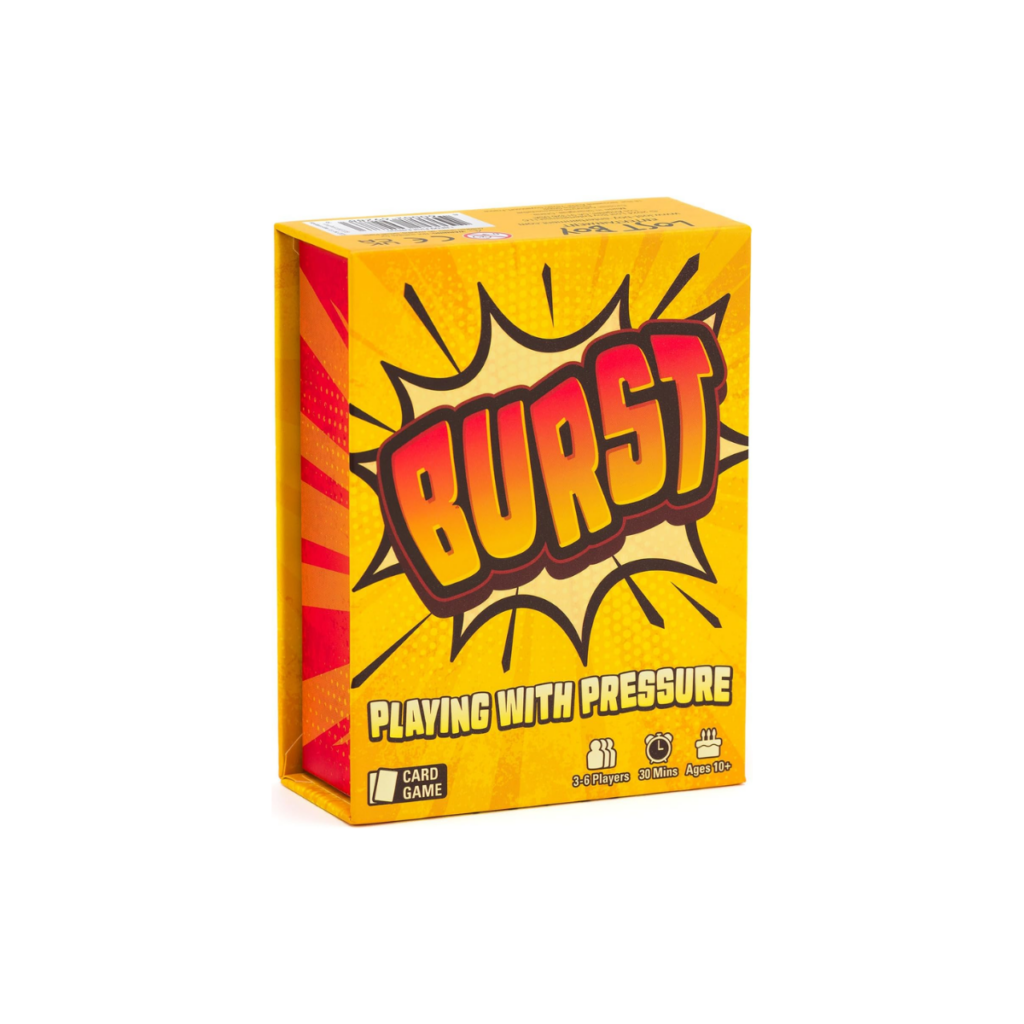 A card game called Burst that involves math facts where you do not want to go over 21.