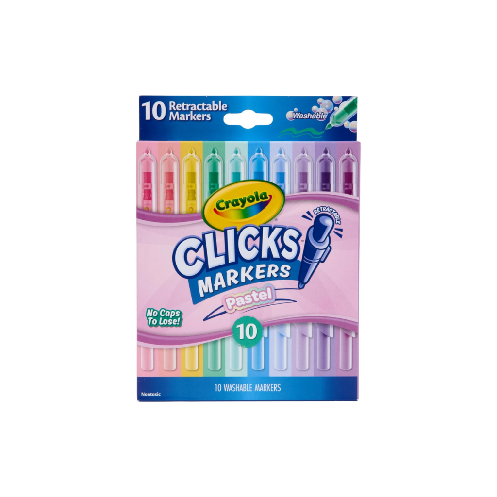 Crayola Clicks markers in pastel colors.