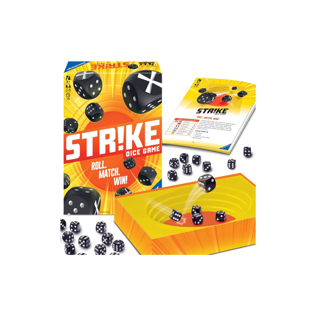 A dice game called Strike Dice Game for ages 8+.