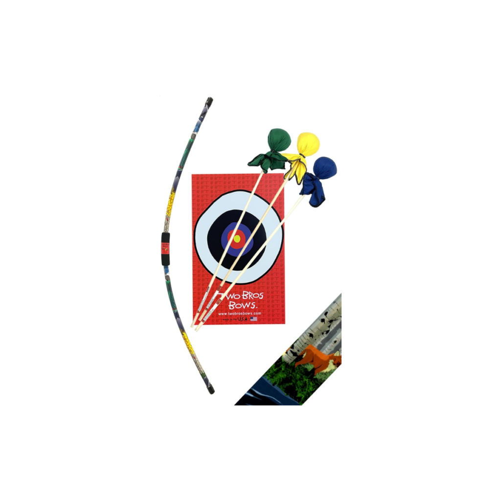 Bow and arrow called Two Bros Bows.