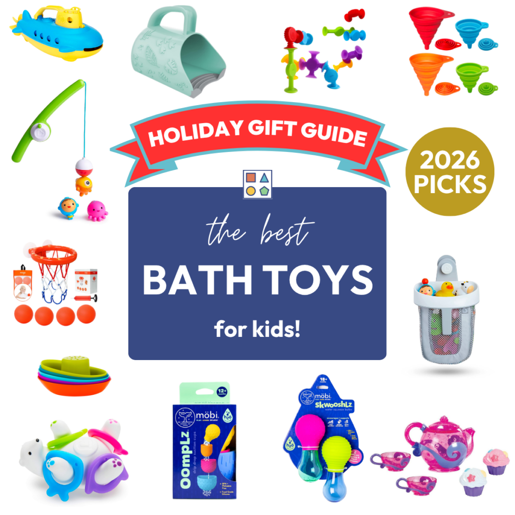 Holiday Gift Guide 2026 featuring the best bath toys for babies, toddlers, and kids.