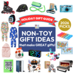 Holiday Gift Guide 2026 featuring the best non-toy gift ideas for kids.