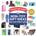 Holiday Gift Guide 2026 featuring the best non-toy gift ideas for kids.
